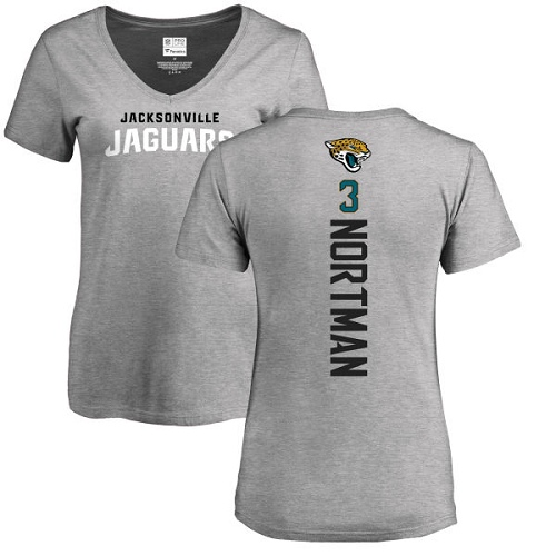 NFL Women's Nike Jacksonville Jaguars #3 Brad Nortman Ash Backer T-Shirt