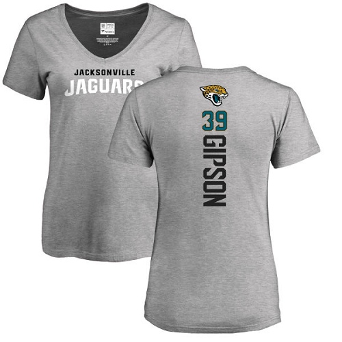 NFL Women's Nike Jacksonville Jaguars #39 Tashaun Gipson Ash Backer T-Shirt