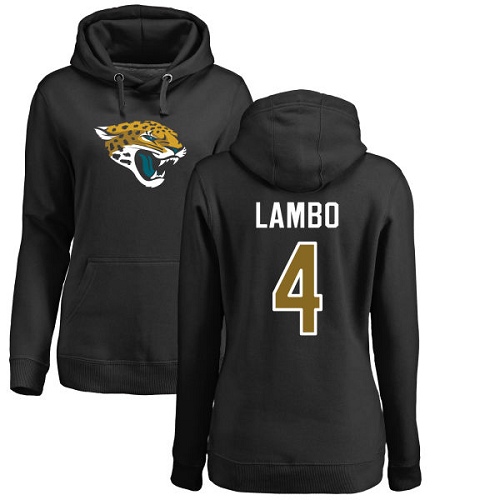 NFL Women's Nike Jacksonville Jaguars #4 Josh Lambo Black Name & Number Logo Pullover Hoodie