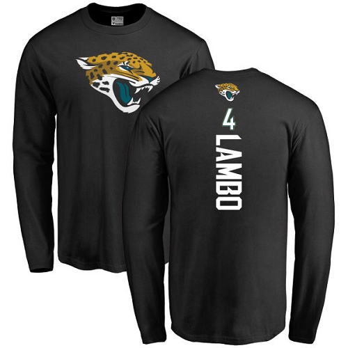 NFL Nike Jacksonville Jaguars #4 Josh Lambo Black Backer Long Sleeve T-Shirt