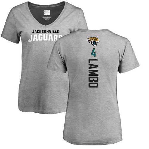 NFL Women's Nike Jacksonville Jaguars #4 Josh Lambo Ash Backer T-Shirt