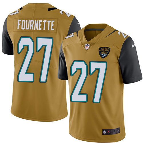 Men's Nike Jacksonville Jaguars #27 Leonard Fournette Elite Gold Rush Vapor Untouchable NFL Jersey