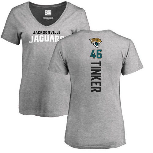 NFL Women's Nike Jacksonville Jaguars #46 Carson Tinker Ash Backer T-Shirt