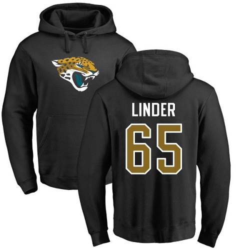 NFL Nike Jacksonville Jaguars #65 Brandon Linder Black Name & Number Logo Pullover Hoodie