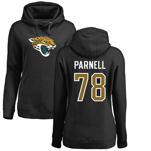 NFL Women's Nike Jacksonville Jaguars #78 Jermey Parnell Black Name & Number Logo Pullover Hoodie