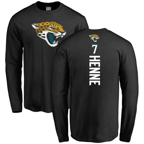NFL Nike Jacksonville Jaguars #7 Chad Henne Black Backer Long Sleeve T-Shirt