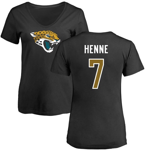 NFL Women's Nike Jacksonville Jaguars #7 Chad Henne Black Name & Number Logo Slim Fit T-Shirt