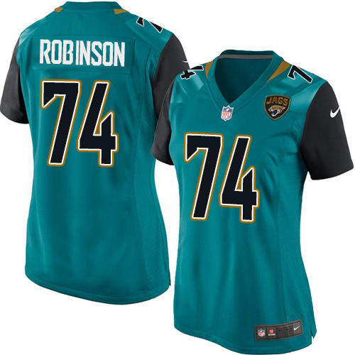 Women's Nike Jacksonville Jaguars #74 Cam Robinson Game Teal Green Team Color NFL Jersey