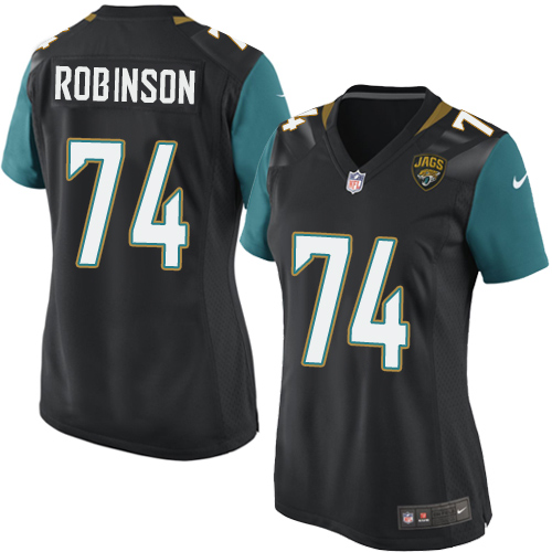 Women's Nike Jacksonville Jaguars #74 Cam Robinson Game Black Alternate NFL Jersey