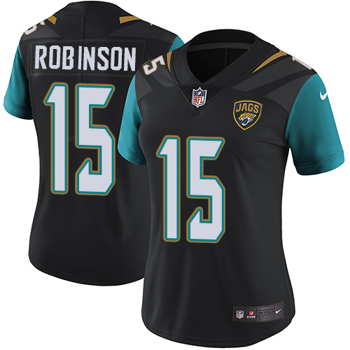 Women's Nike Jacksonville Jaguars #15 Allen Robinson Black Alternate Vapor Untouchable Elite Player NFL Jersey
