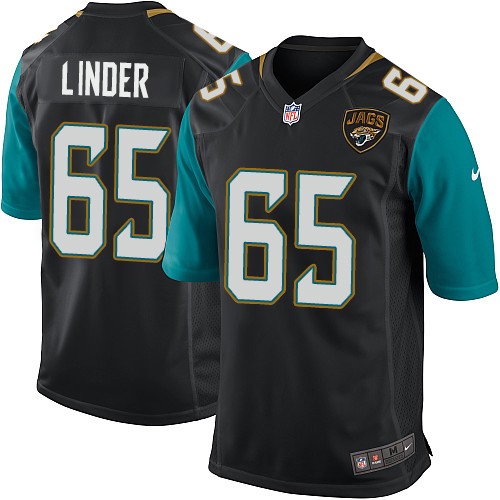 Men's Nike Jacksonville Jaguars #65 Brandon Linder Game Black Alternate NFL Jersey