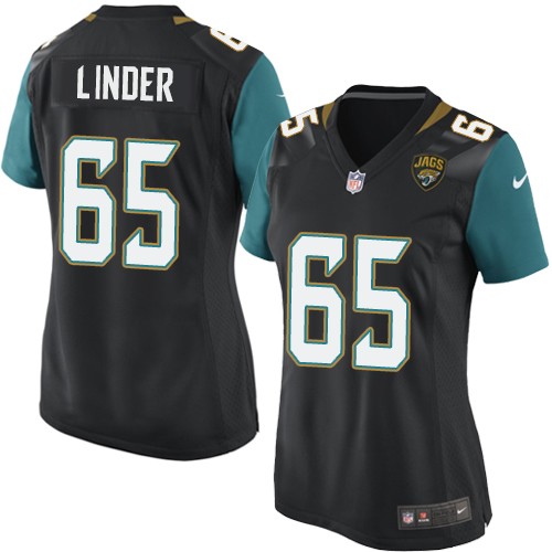 Women's Nike Jacksonville Jaguars #65 Brandon Linder Game Black Alternate NFL Jersey