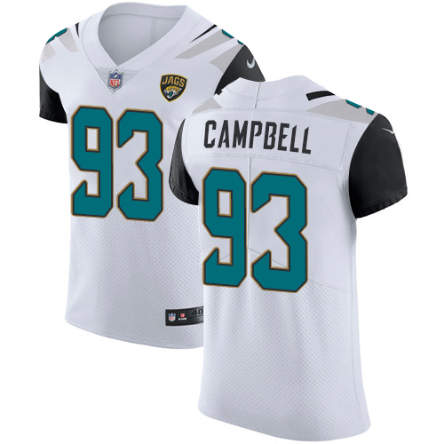 Men's Nike Jacksonville Jaguars #93 Calais Campbell White Vapor Untouchable Elite Player NFL Jersey