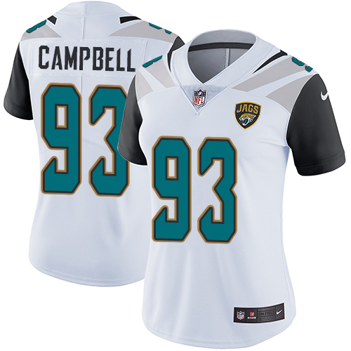 Women's Nike Jacksonville Jaguars #93 Calais Campbell White Vapor Untouchable Elite Player NFL Jersey