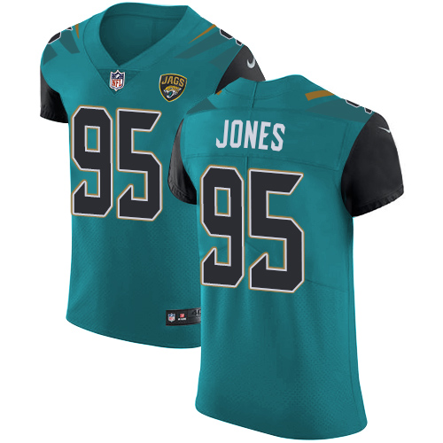 Men's Nike Jacksonville Jaguars #95 Abry Jones Teal Green Team Color Vapor Untouchable Elite Player NFL Jersey