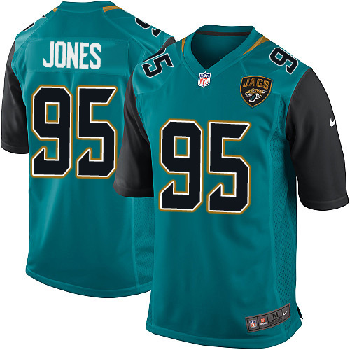 Men's Nike Jacksonville Jaguars #95 Abry Jones Game Teal Green Team Color NFL Jersey