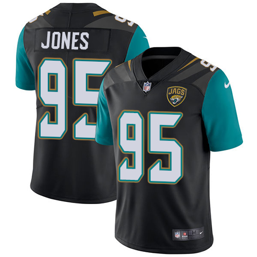 Men's Nike Jacksonville Jaguars #95 Abry Jones Black Alternate Vapor Untouchable Limited Player NFL Jersey