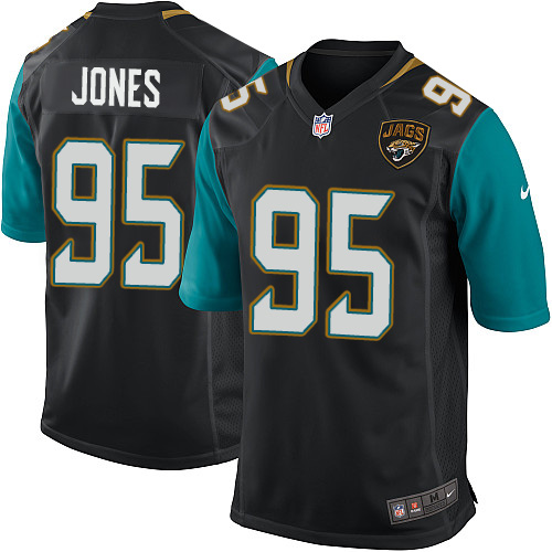 Men's Nike Jacksonville Jaguars #95 Abry Jones Game Black Alternate NFL Jersey