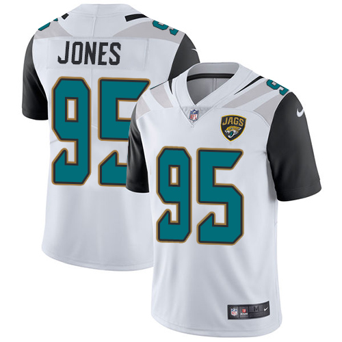 Men's Nike Jacksonville Jaguars #95 Abry Jones White Vapor Untouchable Limited Player NFL Jersey