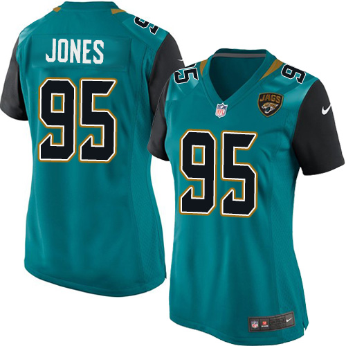 Women's Nike Jacksonville Jaguars #95 Abry Jones Game Teal Green Team Color NFL Jersey