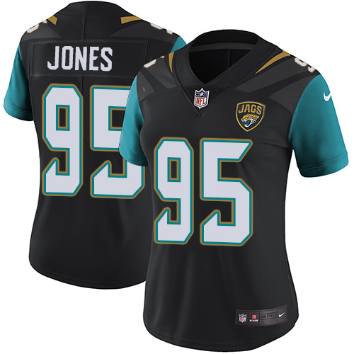 Women's Nike Jacksonville Jaguars #95 Abry Jones Black Alternate Vapor Untouchable Limited Player NFL Jersey