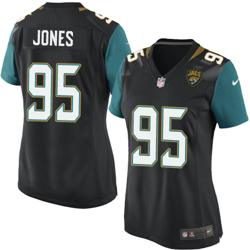 Women's Nike Jacksonville Jaguars #95 Abry Jones Game Black Alternate NFL Jersey
