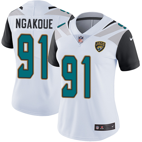 Women's Nike Jacksonville Jaguars #91 Yannick Ngakoue White Vapor Untouchable Elite Player NFL Jersey