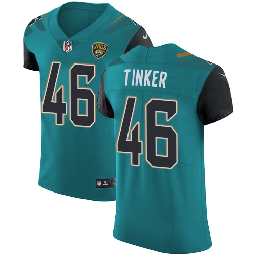 Men's Nike Jacksonville Jaguars #46 Carson Tinker Teal Green Team Color Vapor Untouchable Elite Player NFL Jersey