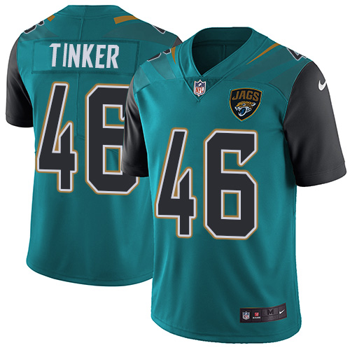 Men's Nike Jacksonville Jaguars #46 Carson Tinker Teal Green Team Color Vapor Untouchable Limited Player NFL Jersey