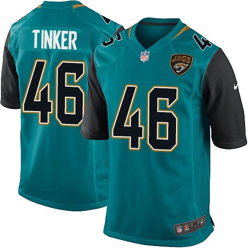 Men's Nike Jacksonville Jaguars #46 Carson Tinker Game Teal Green Team Color NFL Jersey