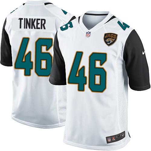 Men's Nike Jacksonville Jaguars #46 Carson Tinker Game White NFL Jersey