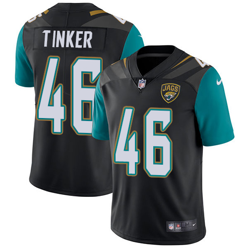 Men's Nike Jacksonville Jaguars #46 Carson Tinker Black Alternate Vapor Untouchable Limited Player NFL Jersey