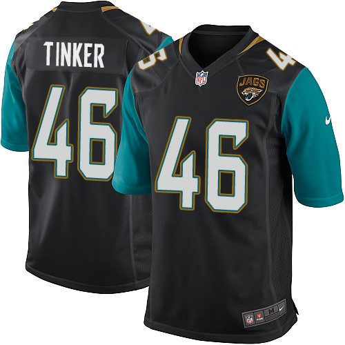 Men's Nike Jacksonville Jaguars #46 Carson Tinker Game Black Alternate NFL Jersey
