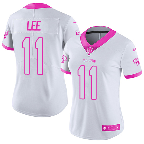 Women's Nike Jacksonville Jaguars #11 Marqise Lee Limited White/Pink Rush Fashion NFL Jersey