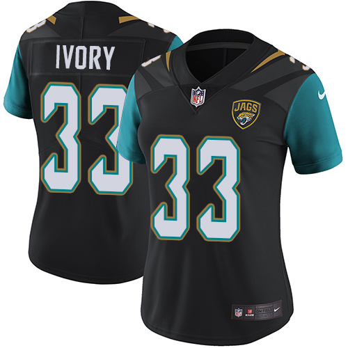 Women's Nike Jacksonville Jaguars #33 Chris Ivory Black Alternate Vapor Untouchable Elite Player NFL Jersey