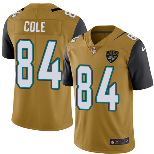 Men's Nike Jacksonville Jaguars #84 Keelan Cole Elite Gold Rush Vapor Untouchable NFL Jersey