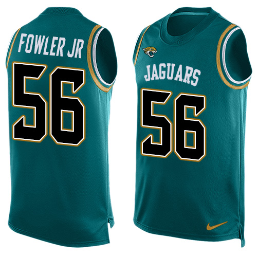 Men's Nike Jacksonville Jaguars #56 Dante Fowler Jr Limited Teal Green Player Name & Number Tank Top NFL Jersey