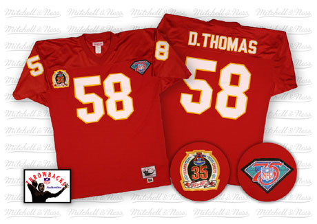 Mitchell And Ness Kansas City Chiefs #58 Derrick Thomas Red Authentic Throwback NFL Jersey