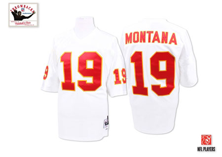 Mitchell And Ness Kansas City Chiefs #19 Joe Montana White Authentic Throwback NFL Jersey