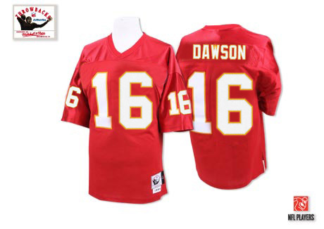 Mitchell and Ness Kansas City Chiefs #16 Len Dawson Red Team Color Authentic Throwback NFL Jersey