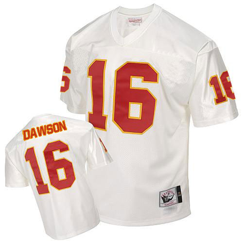 Mitchell and Ness Kansas City Chiefs #16 Len Dawson White Authentic Throwback NFL Jersey