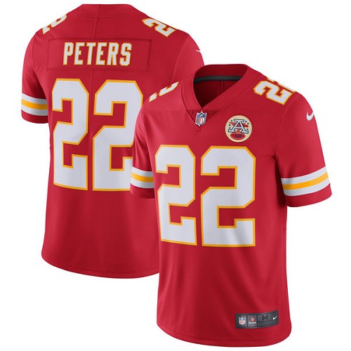 Men's Nike Kansas City Chiefs #22 Marcus Peters Red Team Color Vapor Untouchable Limited Player NFL Jersey