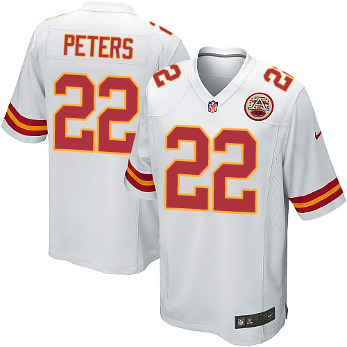 Men's Nike Kansas City Chiefs #22 Marcus Peters Game White NFL Jersey