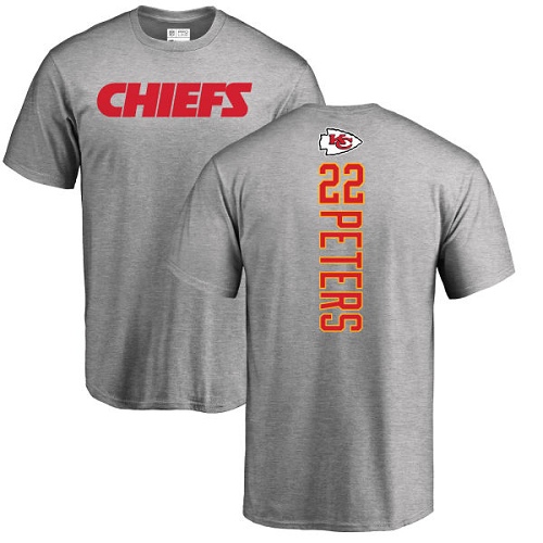 NFL Nike Kansas City Chiefs #22 Marcus Peters Ash Backer T-Shirt