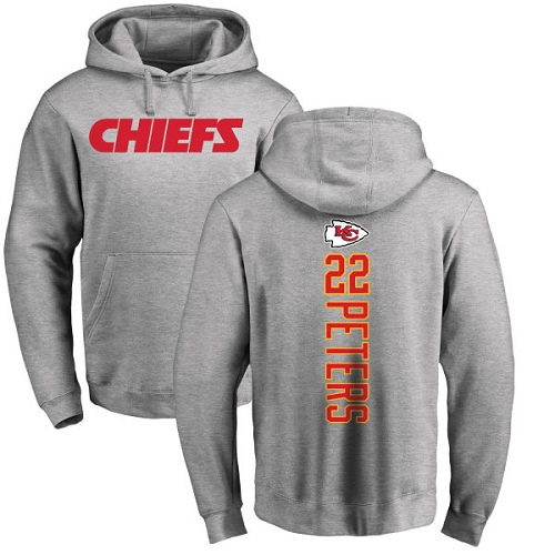 NFL Nike Kansas City Chiefs #22 Marcus Peters Ash Backer Pullover Hoodie