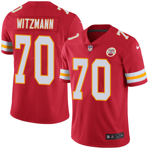 Men's Nike Kansas City Chiefs #70 Bryan Witzmann Red Team Color Vapor Untouchable Limited Player NFL Jersey
