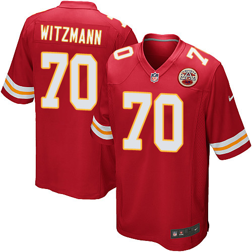 Men's Nike Kansas City Chiefs #70 Bryan Witzmann Game Red Team Color NFL Jersey
