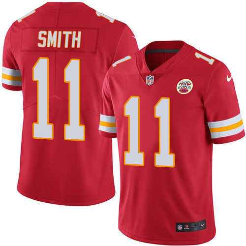 Men's Nike Kansas City Chiefs #11 Alex Smith Red Team Color Vapor Untouchable Limited Player NFL Jersey
