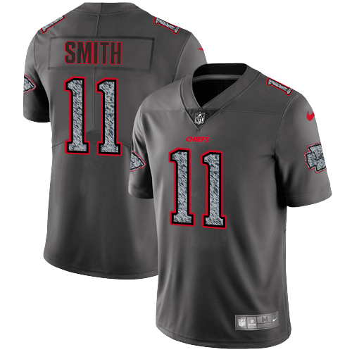 Men's Nike Kansas City Chiefs #11 Alex Smith Gray Static Vapor Untouchable Limited NFL Jersey