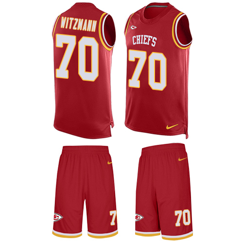 Men's Nike Kansas City Chiefs #70 Bryan Witzmann Limited Red Tank Top Suit NFL Jersey